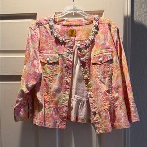 Ruby Rd. Pink and Orange Floral Jacket